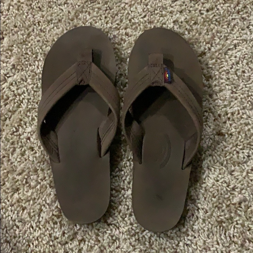 Rainbow flip flops